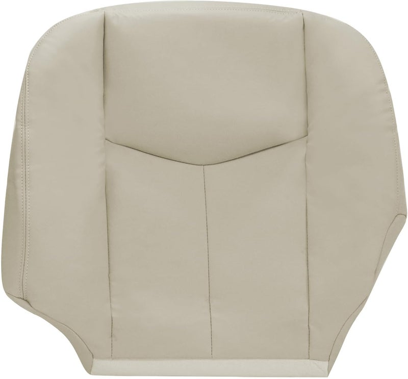 AOUTTUOA Driver Side Bottom Leather Seat Cover Light Neutral Tan （#522 or 52i ） Compatible with Chevy Tahoe Avalanche Suburban 1500 2500 ＆ GMC Yukon XL 1500 2500 2003 2004 2005 2006 - Image 1